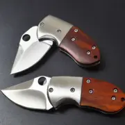 Small Mini Stainless Steel Folding Pocket Knife Keychain Blade Outdoor Survival