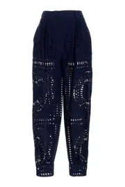 ALBERTA FERRETTI Embroidered Cotton Pants