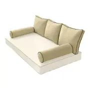 |COVER ONLY| STYLE 3 Crib Bolster Pillow Daybed Porch Swing Contrast Trim AD103