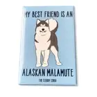 Alaskan Malamute Dog Magnet Handmade Best Friend Cartoon Art Gifts and Decor