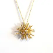 David Yurman Small Supernova 18K Yellow Gold Diamond Pendant Necklace 16-18"