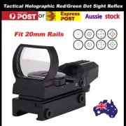 Tactical Metal Red Green Dot Sight Reflex Holographic Scope 20mm Rail Mount Gel
