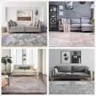 Large Floor Rug Machine Washable Non Slip Lounges Carpet Grey Mat 200x290cm