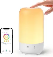 meross Smart WiFi Table Lamp, Support Apple Homekit, Alexa and Google Assistant, LED Bedside Lamp with Tunable White and Multi-Color, Nightstand Lamp for Bedroom, Touch Control, Voice Control