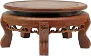 Display Stand Pedestal Wooden Base Vase Teapot Pedestal Solid Wood Round Potted Plants Display Stand Bonsai Base for Home Office Garden Decoration Bonsai Pedestal (Color : A)