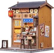 CUTEBEE Book Nook Kit - DIY Dollhouse, Miniature House Building for Adults with LED Lighting, 3D Puzzle & Bookend | Creative Set for Bookshelf Decoration | Gift (Morita-Ya)
