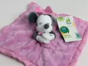 NWT Disney Store Baby Minnie Mouse Pink Embossed Stars Plush Security Blanket