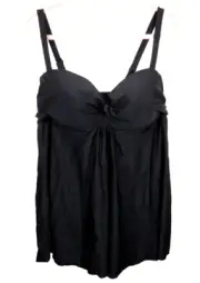 Nicole Miller Black Padded One Piece Swimsuit Swim Dress Plus Size 3X