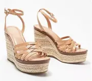 New Vince Camuto Womens Sandstone Parys Platform Espadrille Wedge Sandal Size 10