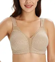[Lemorosy] Women's Plus Size Full Coverage Non Padded Wireless Minimizer Bra -Comfort and Double Support