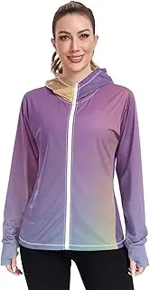 [Caihoyu] Plain Hoodie with Thumb Holes Rash Guard Shirts UPF 50+ Protection Lightweight Sweatshirt for Hiking Outdoor, Multicolor12, Large