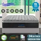DOUBLE QUEEN KING SINGLE Mattress Bed Euro Top Spring Foam Medium Firm 34CM