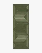 75' x 215' | Machine Washable Runner Rug | Kid & Pet Friendly | Indoor Rug | Labyrinth Fern Green Rug by Jonathan Adler | Ruggable