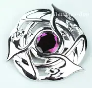KILT PLAID BROOCH CELTIC HIGHLAND SERPENT CHROME FINISH AMETHYST GLASS STONE NEW