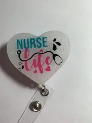 Retractable Badge Reel ID Holder - Nurse Life In Blue