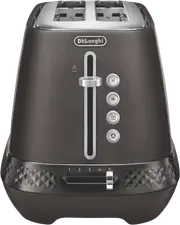 DeLonghi Diadema 2 Slice Long Slot Toaster Brushed Grey