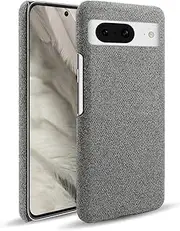 for Google Pixel 8/8 Pro Case Premium Textile Fabric Hybrid PC Phone Case Anti-Scratch Shockproof Protective Cover (Gray, for Google Pixel 8)