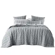 Langston Silver Linen Cotton Comforter Set Queen King by Bianca