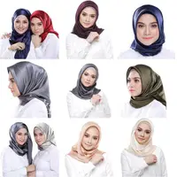 在飛比找蝦皮購物優惠-色丁單色大方巾 90cm穆斯林頭巾 Hijab Muslim