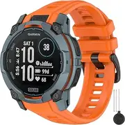 Miimall Sport Band for Garmin Instinct E 45mm, 22mm Waterproof, Lightweight, Soft Silicone Adjustable Watch Band Replacement Strap Wristband for Garmin Instinct E for Men Women