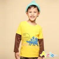 在飛比找Yahoo奇摩購物中心優惠-Azio Kids美國派 男童 上衣 劍龍印花配色假兩件長袖
