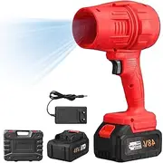 Seese Cordless Leaf Blower, Seese Cordless Turbo Jet Leaf Blower Handheld, Turbo Super Power Air Duster, Three Adjustable Wind, for Patio Cleaning, Lawn Care, Blowing Leaves (Red,1 Battery)