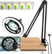 HITTI 10X Long Magnifying Glass with Light and Stand, 2200 Black, Black