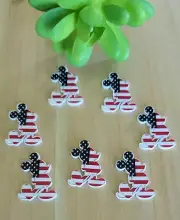 10 Piece Mickey Mouse Plastic Flat Backs1.6" high Cup Cake Topper Hair Bow Craft
