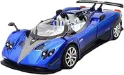 for Pagani Zonda Supercar Alloy Car Model Sound and Light Pull Back Childrens Toy Collectibles Gift 1:24(Blue)