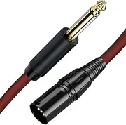 tunghey Unbalanced 6.35mm(1/4 inch) TS Mono to XLR Male Cable Gold Plated Quarter inch to Male XLR Microphone Cable Interconnect Cable (1m)