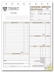 500 Cleaning Work Orders Invoice 3 Part Carbonless Nebs/Deluxe No. 6527