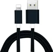 Braided 2m/6FT Fast USB Data Charger 2.1A Cable For iPhone & iPad-Colour (Black)