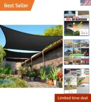 Custom Size 7' x 10' Black Rectangle Shade Sail for Stylish Outdoor Protection