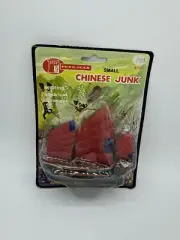 1970 Vintage Penn Plax Chinese Junk Ship New In Blister Box W Bubble Flow Sealed