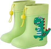 [KEOYA] Toddler Kids Waterproof Rain Boots Rubber Non Slip Cartoon Dinosaur Boots