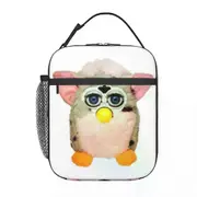 i1718 Leopard Furbys Cartoon Robot Toys Insulated Lunch Tote Bag Portable Thermal Cooler Bento Box Work School swg2950