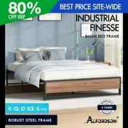 ALFORDSON Metal Bed Frame Queen Double King Single Mattress Base Platform Wood