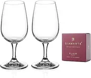 [DIAMANTE] Port and Wine Tasting Glasses - 'Auris' Collection Undecorated Crystal - Set of 2 Standardised Degustation Wine Tasting Glasses