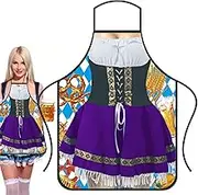 Oktoberfest Apron | Oktoberfest Apron Couples Cooking Aprons | Female Dirndl Costume Outfit, German Oktoberfest Dress, Novelty Apron for Kitchen Cooking Bbq Party