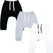 [SBOWOO] Baby Boy Trousers Harem Pants Infant Unisex Cotton Sport Joggers for Newborn Boys Girls Pack of 3