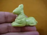 (Y-DOG-LD-714) yellow white Anubis Egyptian God gemstone STONE carving figurine