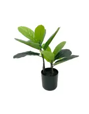 [Fusion] Fiddle Fig Artificial Leaf Plant With Pot 45cm in Green