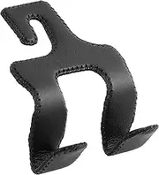 TISOHUGO Upgraded Headrest Hooks for Purses and Bags, 2 in 1 Car Back Seat Head Rest Hanger Matching Cars Interior Genuine Leather Vehicle Storage Holder Hook, 1 Pack, Black