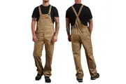 KIng Gee Mens Originals Bib & Brace Cotton Drill Work Overalls K02010 - Khaki