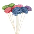 8Pcs 5 Colors Flower Rattan Reed Diffuser Stick Replacement Home Fragrance Decor