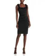 Eliza J Floral Applique Scoop Neck Dress