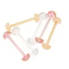 3 Pairs of 14G Tongue Nipple Ring Bioflex Half Ball Retainer multiple piercings