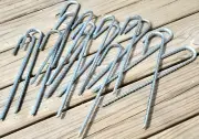 16/ Lot- Rebar Stakes Heavy Duty All-Purpose 3/8" x 12" J-Hook Iron Rebar Stakes