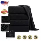 Lightweight & Durable 4-Piece Bath Sheet Set - 35x70 Black Microfiber Towels