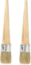 SEWACC 2 Pack Round Head Paint Brush Long Wooden Handle Brush Set Varnish Brush for Home Household